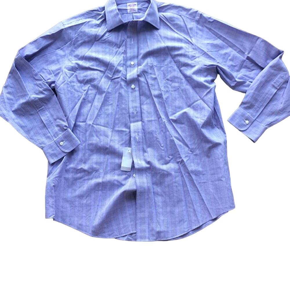Brooks Brothers Purple Plaid Button-Up Dress Shirt